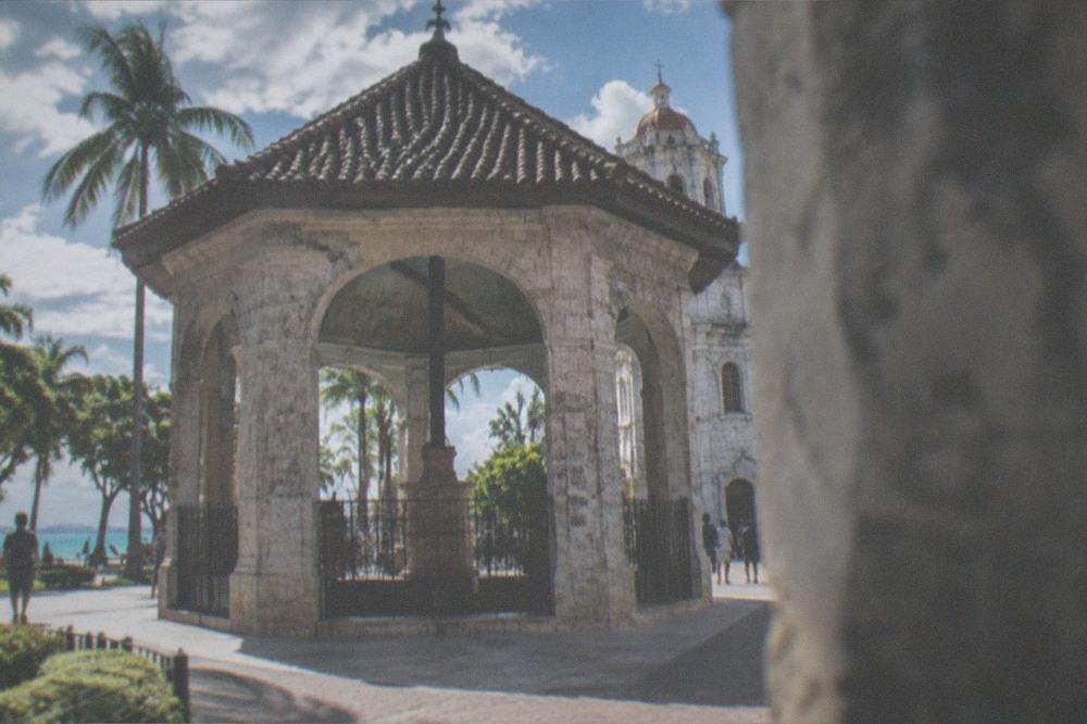 The pavilion housing Magellan's Cross beside the Basilica del Santo Nino in downtown Cebu